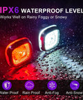 Front And Rear Bike Lights Set With Type C Rechargeable Headlight And Taillight For Late Night Rides, waterproof on wet surface