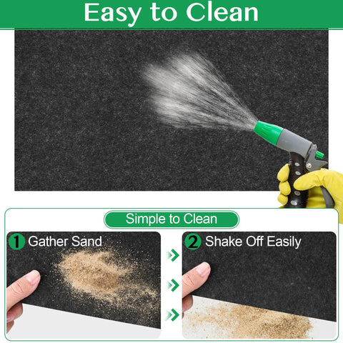 Outdoor Shed Floor Mat 7 X 4 Ft Waterproof Oil Absorbing Carport Pad With Non Slip Backing being cleaned with water spray