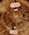 Oval Inlay Router Template Set For Woodworking, 4 Pcs Elliptical Jig Templates displayed on a wooden log surface