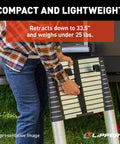 On The Go Portable Telescoping RV Ladder 14.5 Ft For Easy Roof Access, Quick Extend, And Deep Stow To 35.75 In, Heavy Duty 330 Lb Capacity, Stable And Safe Climbing For Your RV, Fits Lippert Ladder Receiver, folded by RV