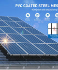 6 Inch 50 Ft Solar Panel Bird Guard And Wire Mesh Critter Barrier With 50 Fasteners PVC Coated Pigeon Netting on solar roof