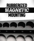 Close-up of rubberized magnetic mounting feature on Magnetic Socket Toolbox Organizer With Ratchet Holder And Three Trays
