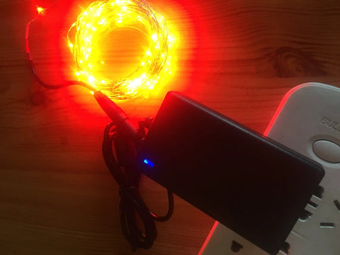48W 12V 4A AC To DC Wall Adapter With 5.5mm x 2.1mm Female Plug powering LED string lights