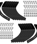 Six Inch Tiller Tine Set For Troy Bilt Lawn Tiller Replacement Kit 1901118A 1901118 with bolts and nuts visible