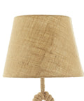 Jute Rope Table Lamp With Linen Shade Rustic Twisted Rope Accent Lamp For Living Room Cozy Warm Glow Industrial Natural Decor 13 By 13 By 28 Inches Brown