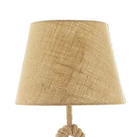Jute Rope Table Lamp With Linen Shade Rustic Twisted Rope Accent Lamp For Living Room Cozy Warm Glow Industrial Natural Decor 13 By 13 By 28 Inches Brown