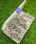 Assorted Full-Size Precision Steel Balls Set With Storage Box For Bicycle And Machinery, 530 Pieces, Rust-Resistant Chrome Steel Spheres