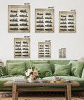 Steam Locomotive Evolution Canvas Print Dope Retro Railroad Wall Art Transportation Decor For Bedroom Living Room Office Or Dorm Gift For Men And Women Premium Giclee On Museum Quality Polyester Canvas 30x40 Rolled displayed in living room above green sofa