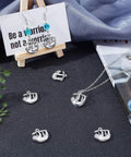 50Pcs Silver Alloy Sloths Charms Pendants For DIY Jewelry Making And Crafting Tibetan Style Antique Silver Finish Charms displayed