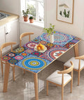 Room with colorful tile tabletop, Peel And Stick Tile Stickers Pack Of Six Decals Each 7 By 39.3 Inches Waterproof Easy To Apply.