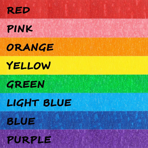 Eight Roll Rainbow Colored Masking Tape Set 0.6 Inch By 16 Yard Perfect For Crafting, Labeling, Scrapbooking, And Decor Projects