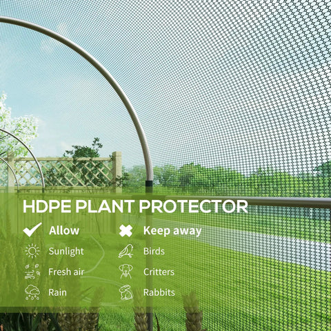 4 Ft By 12 Ft Crop Cage Garden Plant Protection Tent With Walk In Zippered Door Pro Grade Galvanized Steel Frame Fruit And Veg Netting Cover For Garden Yard And Lawn Bird Proof Pest Protection Lets Rain And Sun In