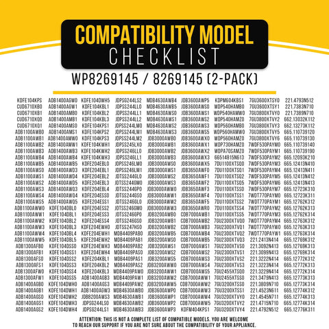 Compatibility model checklist for Two Pack Dishwasher Mounting Bracket For Whirlpool Maytag And Kenmore Easy Install Direct Replacement