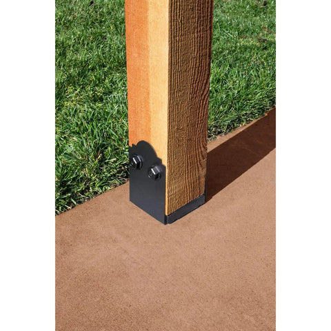 Outdoor Accents Mission Collection ZMAX Black Powder Coated Post Base for 10 by 10 posts installed on concrete