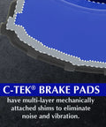 Centric C-Tek ceramic front disc brake pads for Honda, blue pad set.