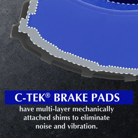 Centric C-Tek blue ceramic front brake pad with attached shims