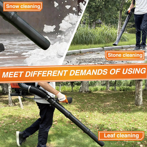 Beast Power 72cc Gas Backpack Leaf Blower With Cruise Control used for snow, stone, and leaf cleaning