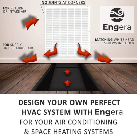 Return Air Grille For Sidewall And Ceiling HVAC Vent Cover Diffuser White 30 By 34 Inches displayed on wall showing airflow direction.