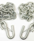 Light Duty Trailer Safety Chains Two Pack Five Sixteenth Inch By Thirty Inch Grade 30 Zinc Plated Steel With S Hook And Safety Latch