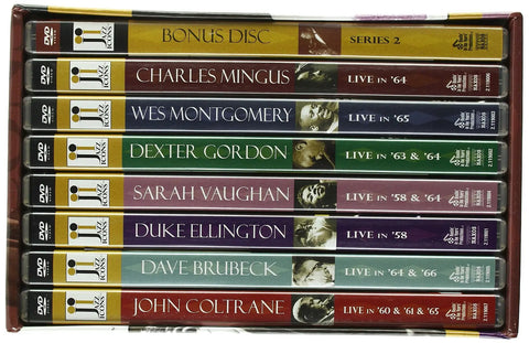 Series 2 Bonus Disc Box Set With Unseen Performances From John Coltrane Dexter Gordon And Dave Brubeck DVD spines