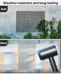 Weatherproof 5 By 7 Inch Window Screen Patch Kit 6 Pack Mesh Repair Tape With Ultra Strong Adhesive seen tested against rain and wind.