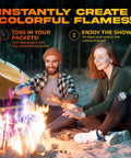 Color Changing Campfire Packets For Fire Pit 50 Pack Rainbow Flames For Outdoor Fireplaces And Bonfires Totally Lit Camping Essential