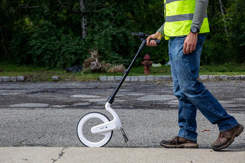 Rock Solid Digital Measuring Wheel And Smart Mapping Kit With Sprayer Attachment And Heavy Duty Carrying Case For Dead Nuts Accuracy And Slick App Sharing