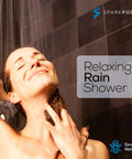 Person enjoying Round Rain Shower Head With Extension Arm Height Adjustable High Pressure Performance Easy 1 Minute Installation 6 Inch Brushed Nickel Finish Luxury Spa Shower Upgrade For Strong Consistent Water Flow