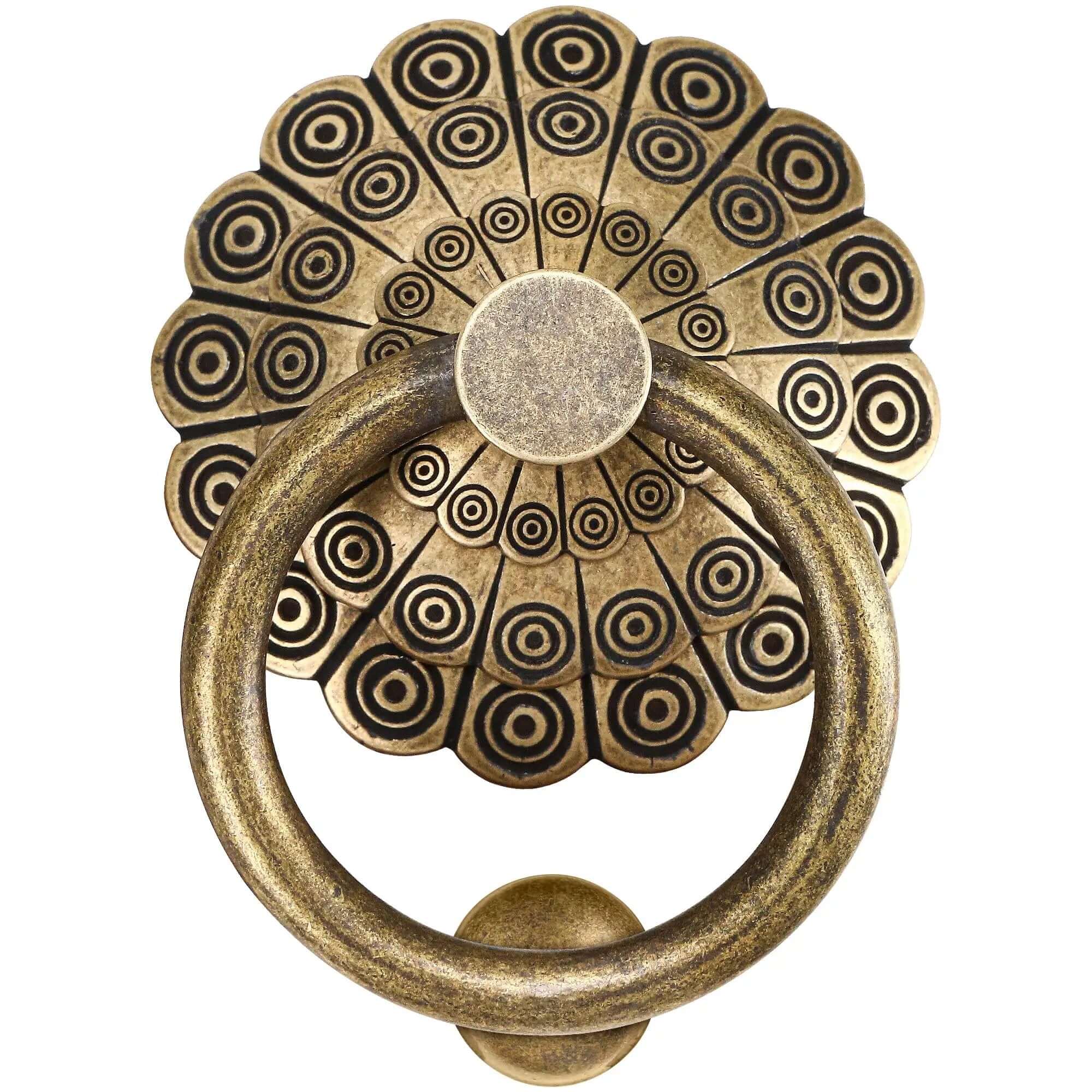Antique Door Knocker With Bronze Brass Ring Pull