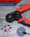 Self Adjusting Crimp Tool Kit With 1200 Ferrule Connectors, Red And Black Ratcheting Wire Crimper for Electrical Terminals