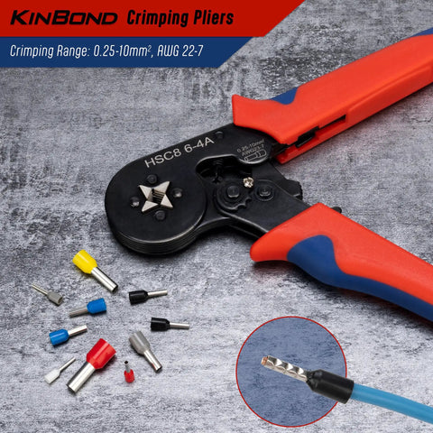 Self Adjusting Crimp Tool Kit With 1200 Ferrule Connectors, Red And Black Ratcheting Wire Crimper for Electrical Terminals