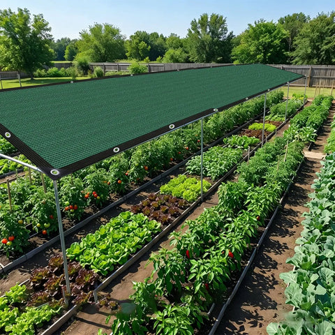 80 Percent Sun Shade Cloth With Grommets For Pergola And Patio Cover over garden beds, breathable mesh tarp protecting plants