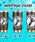 Funny Handyman Mechanic Sticker Set Waterproof Vinyl Decals For Cars Trucks Laptops Helmets Water Bottles Bicycles Luggage And More Easy Peel And Stick 4 Inch showing 3-5 inch sizes on blue background
