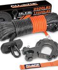 Beefed-Up Synthetic Winch Rope With Hook And Isolator One Quarter Inch By Fifty Feet 9500 Lbs Break Strength UHMWPE Cable Replacement Kit