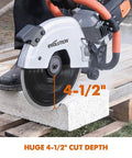 Electric 12 Inch Concrete Saw With 4.5 Inch Cutting Depth And 15 Amp Motor No Gas Demolition Tool That Rips Through Masonry