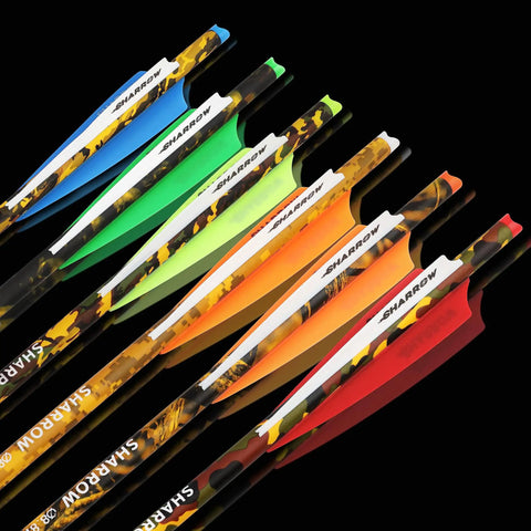 Carbon Crossbow Bolts With Removable 125 Grain Tips, 16 17 18 20 22 Inch, Camo Shaft, Low Hand Shock, colorful arrows