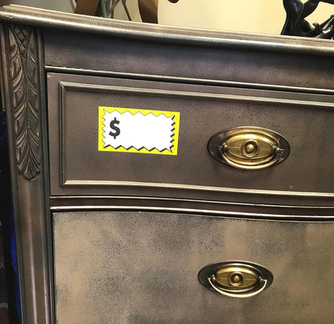 Large Item Pricing Labels 75 Count With Writable Space 4 By 2.25 Inches Yellow And White Peel And Stick on furniture