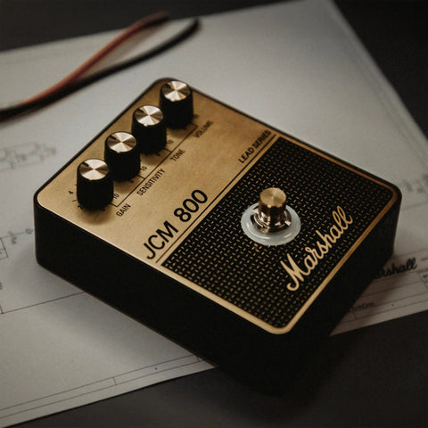 JCM800 Inspired Overdrive Distortion Guitar Pedal With Gain Sensitivity And Tone Controls Black And Gold Finish on paper
