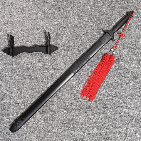 Tai Chi Sword Training Katana Style Practice Sword, 99cm High Elastic Polypropylene Blade with Scabbard and Red Tassel shown