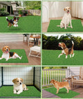 Two Pack 30X20 Inch Dog Potty Grass Training Turf Mats With Drainage Holes, Washable Artificial Grass Rug in various settings