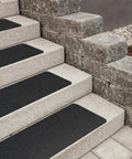Eight Pack 24 By 6 Inch Pre Cut Stair Treads With 80 Grit Aluminum Oxide Traction Pad For Outdoor Steps Keeps You Safe Non Slip