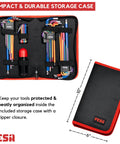 Storage case of Jumbo Allen Wrench Set With 29 Pieces Torx SAE And Metric Hex Keys Folding Tool T Handle CRV Steel