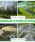 50 Pack Tough As Nails Netting Clips With Grommet Holes, Reusable Lock Grip Fasteners For Garden Greenhouse Patio Pergola Mesh Privacy Screens No Sweat Wind Resistant Setup in various outdoor settings.