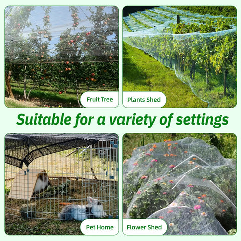 50 Pack Tough As Nails Netting Clips With Grommet Holes, Reusable Lock Grip Fasteners For Garden Greenhouse Patio Pergola Mesh Privacy Screens No Sweat Wind Resistant Setup in various outdoor settings.