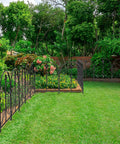 Arched Decorative Garden Fence Set, 10 Pack, 24 Inch High by 10 Foot Long Rustproof Metal Barrier for Yard and Patio installed