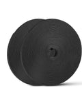 Two rolls of 54 Yards Of One Half Inch Reusable Cable Ties For Easy No Fuss Cable Management, shown in black material.