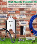Sturdy Stainless Steel Hose Holder Wall Mount For Garden Hoses, Extension Cords And Air Compressor Hoses, Rustproof, Heavy Duty