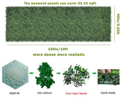 Grass Wall Panels For Balcony And Patio 40 By 120 Inch Artificial Ivy Privacy Fence Screen Plug And Play Garden Transformation With Lush Greenery Backdrop displayed with materials and features