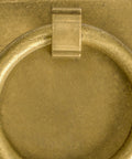 Close-up of Ring Plate Pulls Set Of 2 In Solid Brass For Cabinets And Furniture 2.36 Inches Wide, showcasing brass texture.