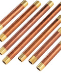 Brass Pipe Long Nipples Assortment Kit Seven Lengths From 5 Inch And 5-1/2 Inch To 12 Inch With 1/2 Inch Male NPT Threads Heavy Duty